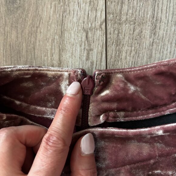 Cynthia Rowley Sleeveless Mini Dress Pink Crushed Velvet A-Line Party Dress 90s - Picture 10 of 11